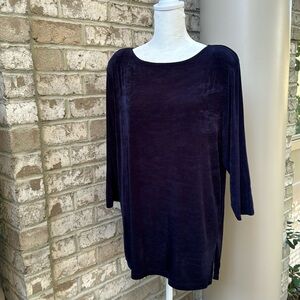 Citiknit Navy Blue Slinky Top - Petite Medium